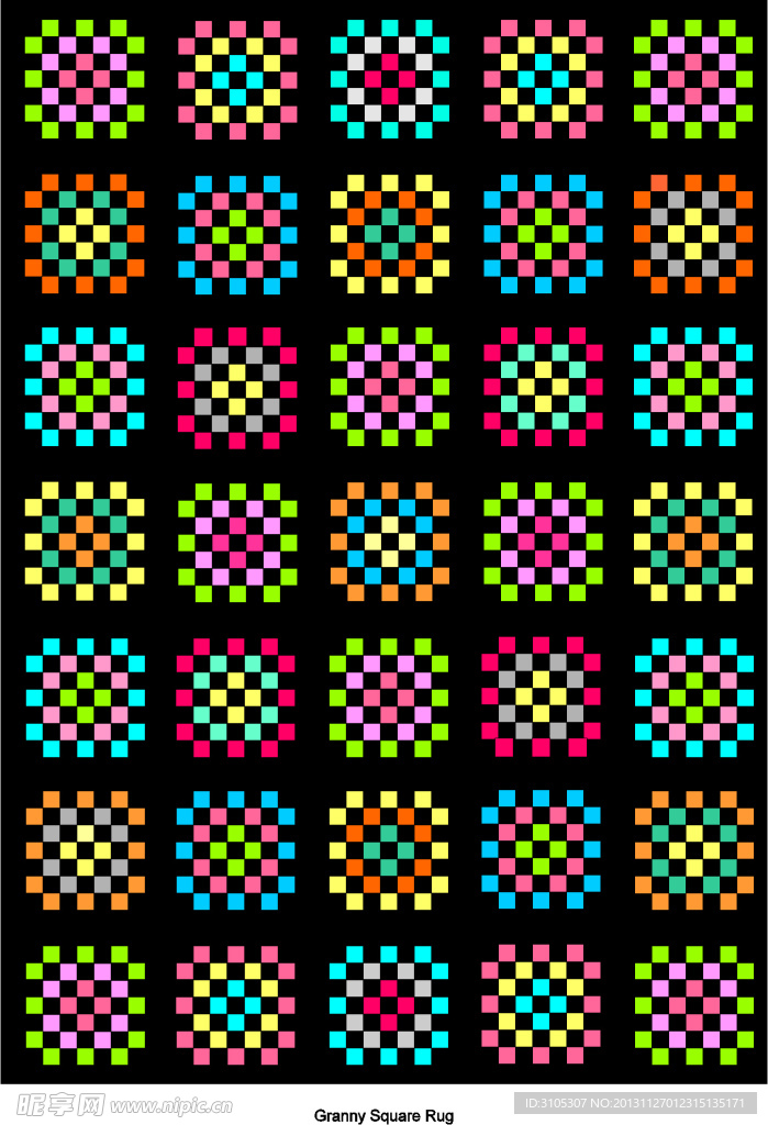 几何彩色方块图案