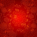 牡丹蝴蝶花纹