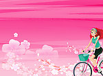 粉色背景 女孩