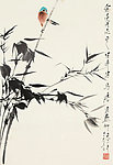 墨竹小鸟