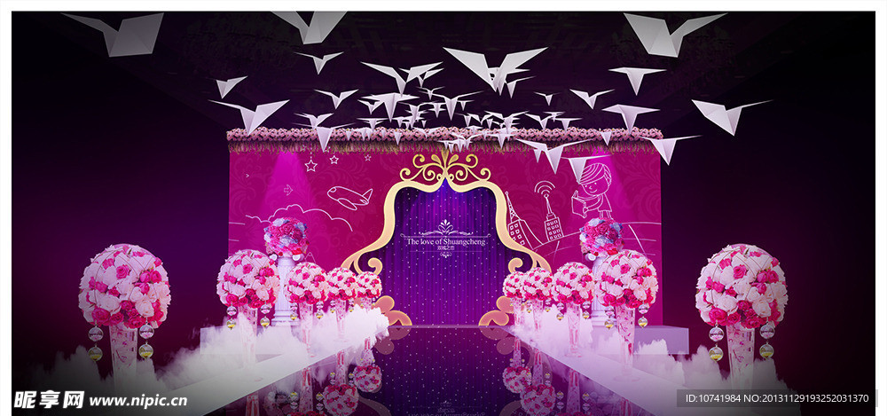 紫色唯美婚礼现场设计