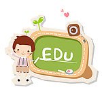 小朋友在黑板上写字