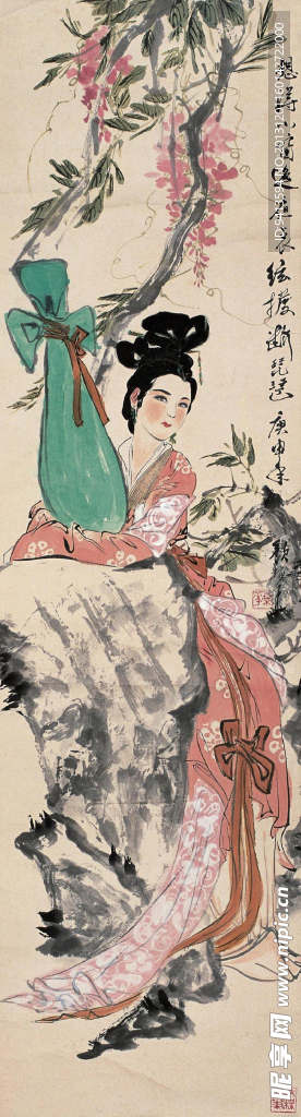 琵琶仕女
