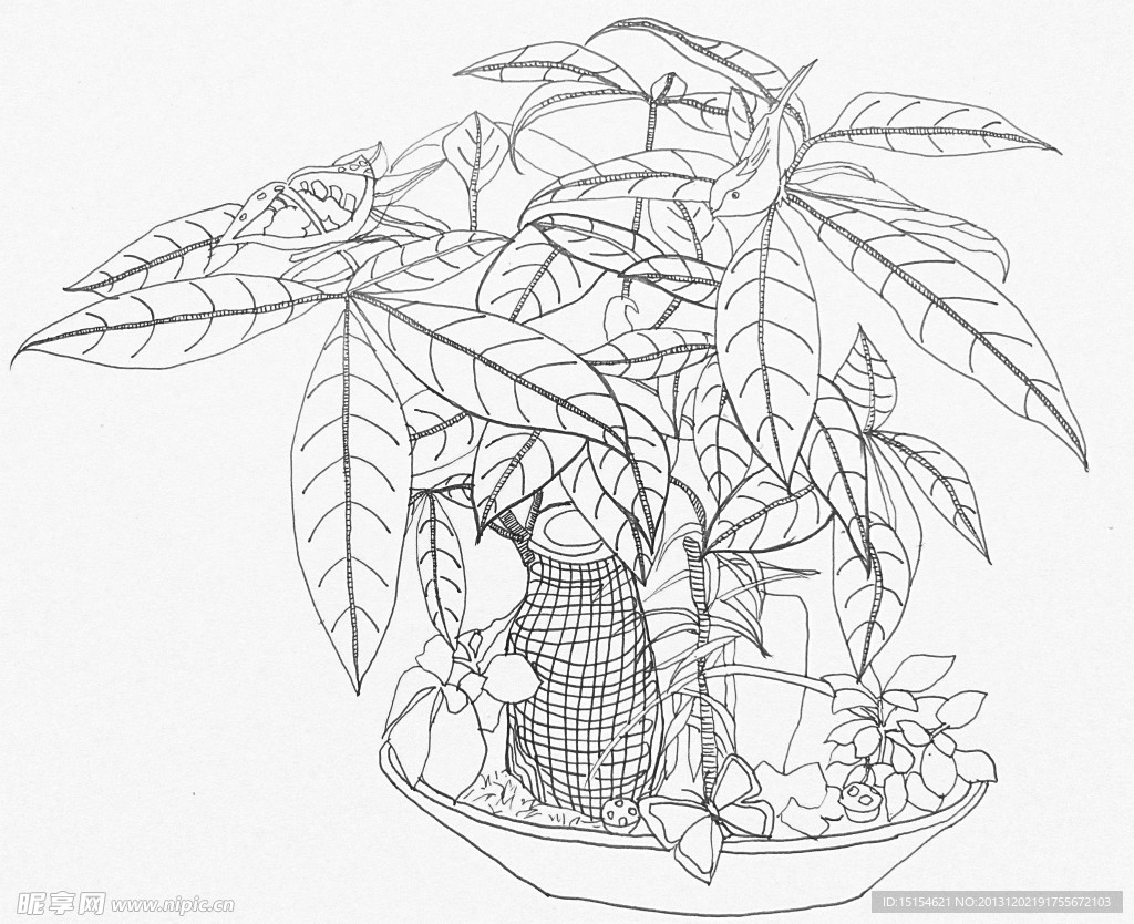 黑白装饰绘画