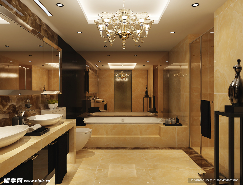 新中式现代卫生间洗手台盆3d模型下载-【集简空间】「每日更新」