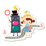 红绿灯和小女孩