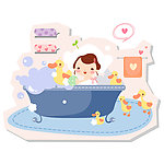 浴缸里洗澡的女生