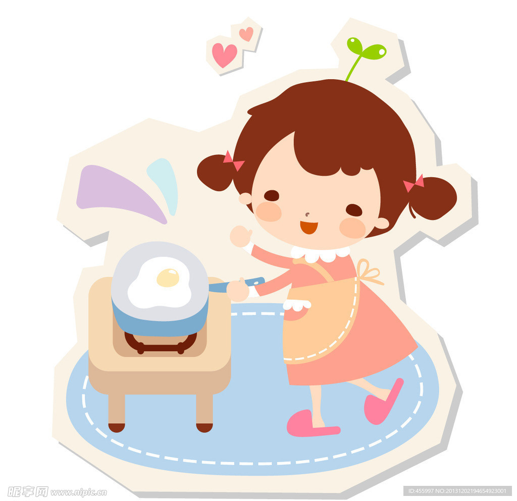 小女孩煎蛋