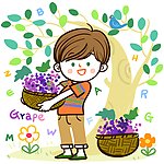 采摘葡萄的男孩