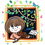 窗口拉小提琴的女孩