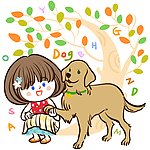 跟狗握手的女孩