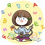 学习英文字母的女孩