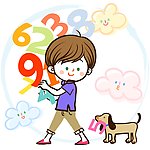 和数字做游戏的男孩