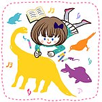 蜡笔画图的女孩