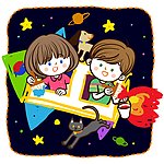 太空畅想的绘画男女