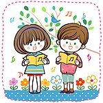 放声歌唱的男孩女孩