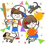 棒球比赛的男孩女孩