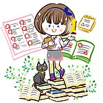 成绩斐然的学习女孩