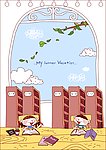 在图书馆看书的孩子