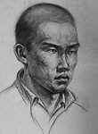 男青年头像素描写生