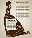 美女花纹 卡片
