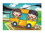 小朋友搭校车