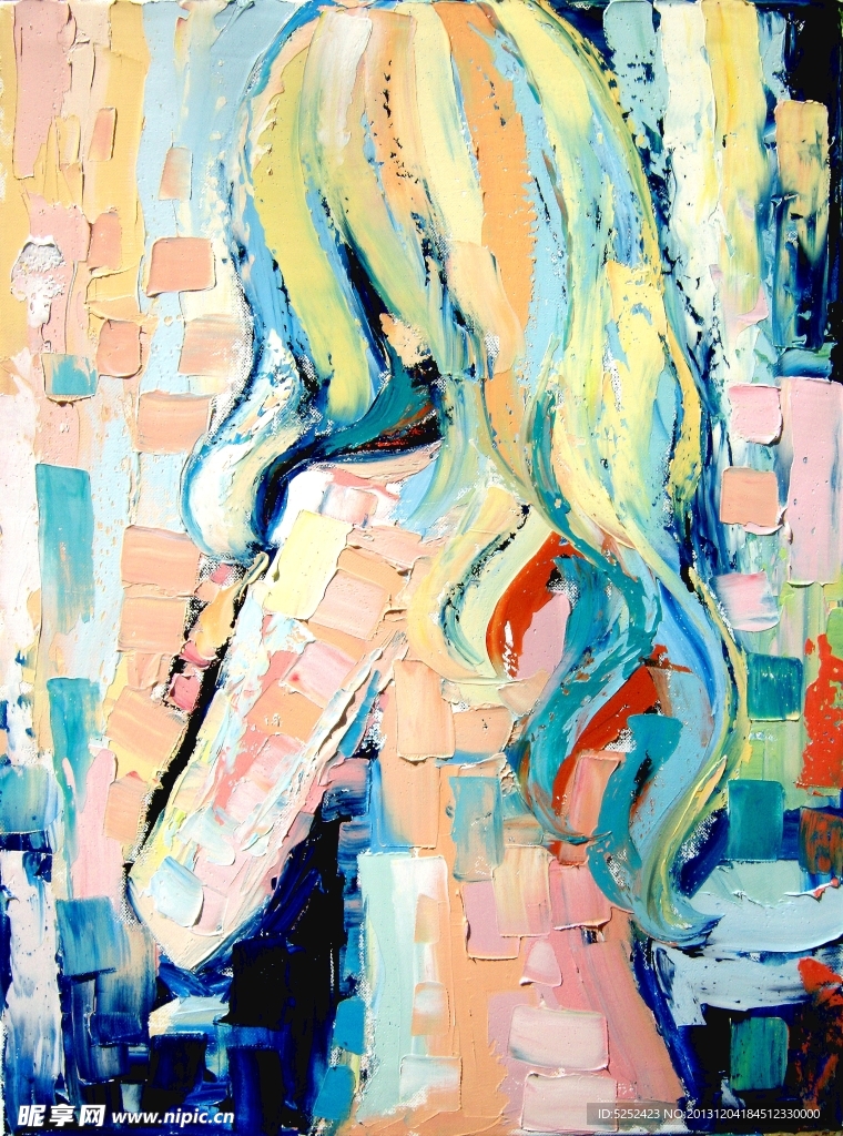 油画 金发女人