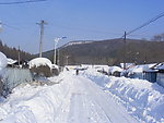 山村雪景摄影图片