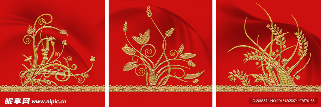 红色无框画