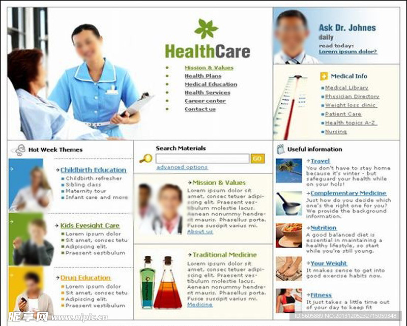 欧美健康医疗模板