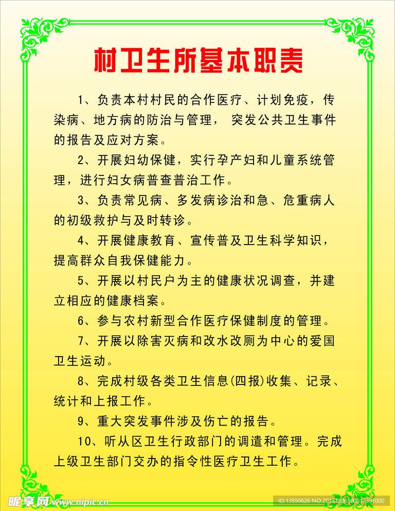 卫生院展板