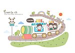 乘坐电力火车出行的人