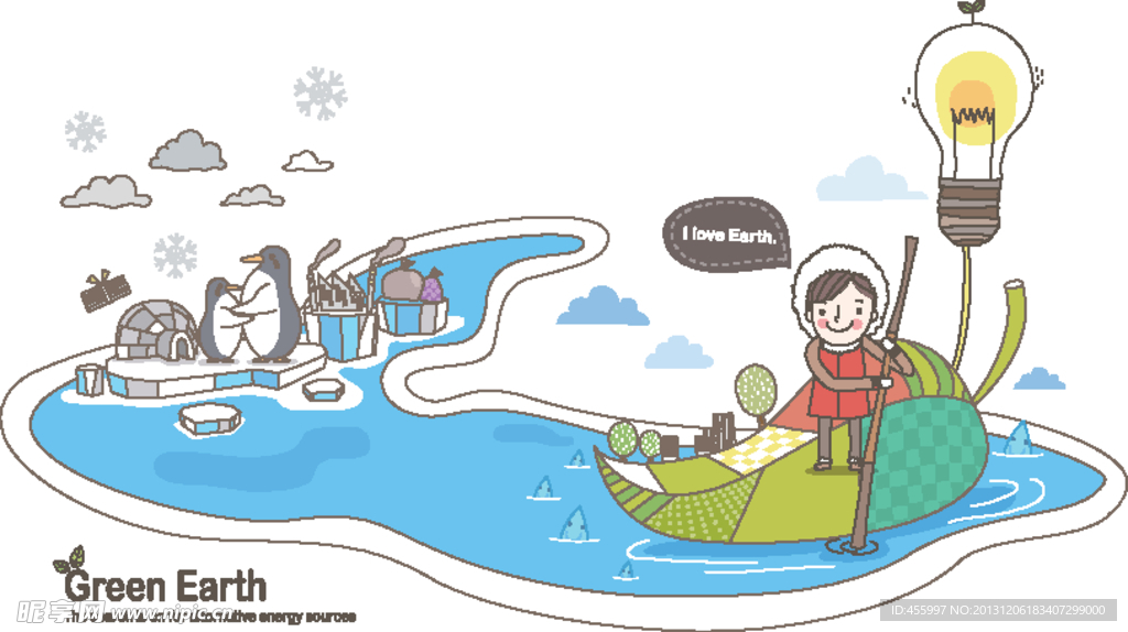 撑树叶在水中前进的人
