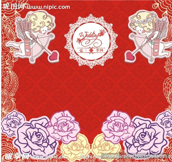婚礼背景板 天使