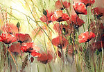 繁花水彩画