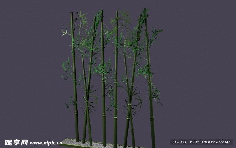 景观绿色竹子模型效果