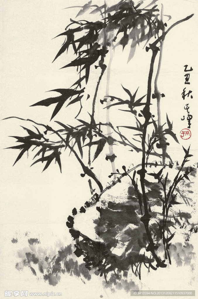 竹石图