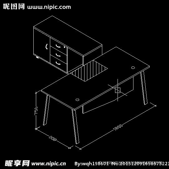 办公桌 钢木结合