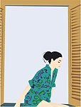矢量人物 女潮人短裙