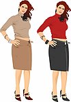 矢量人物 女潮人短裙