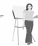 矢量人物 女画家