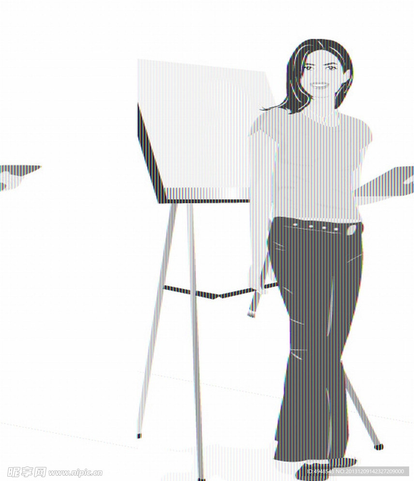 矢量人物 女画家