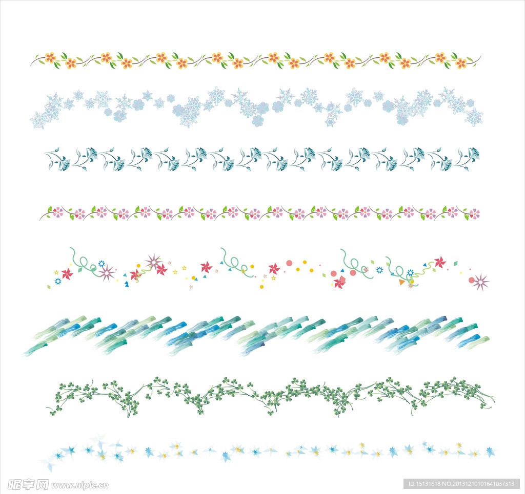 矢量花边花纹