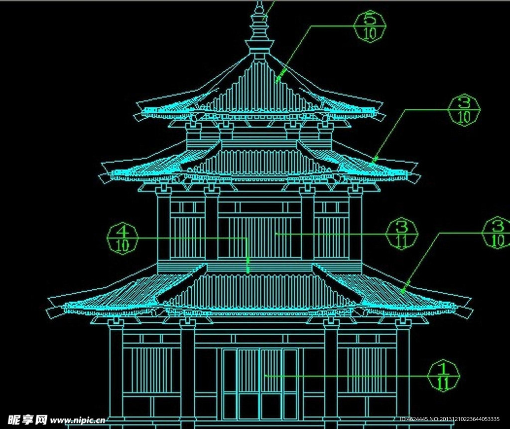 仿唐紫云阁施工图