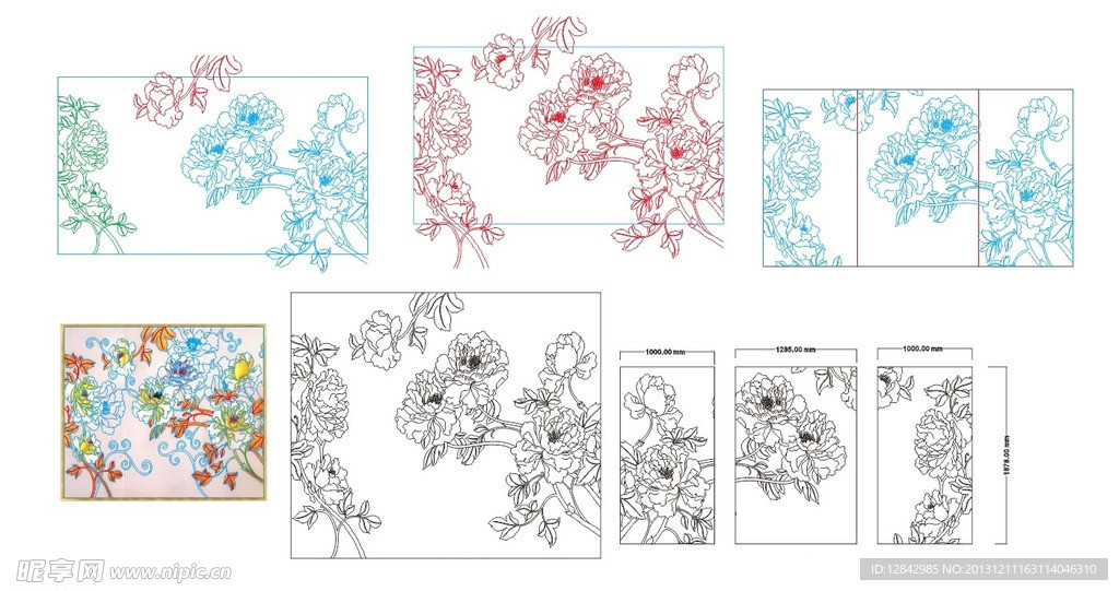 富美达牡丹带底纹