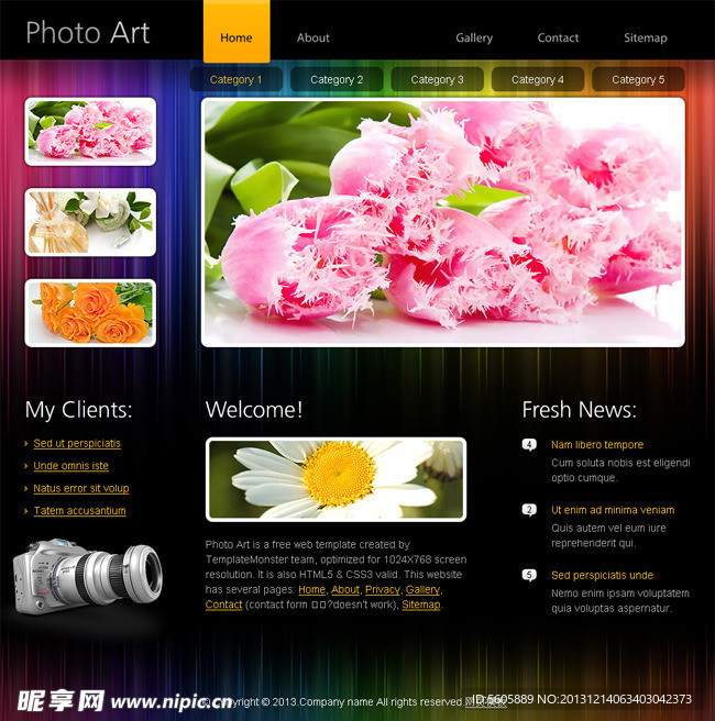 鲜花摄影网站页面