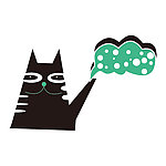 矢量卡通小黑猫