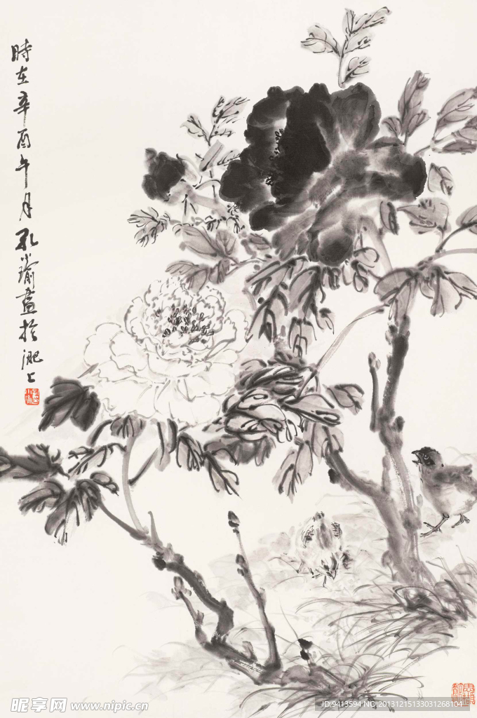 墨牡丹小鸡