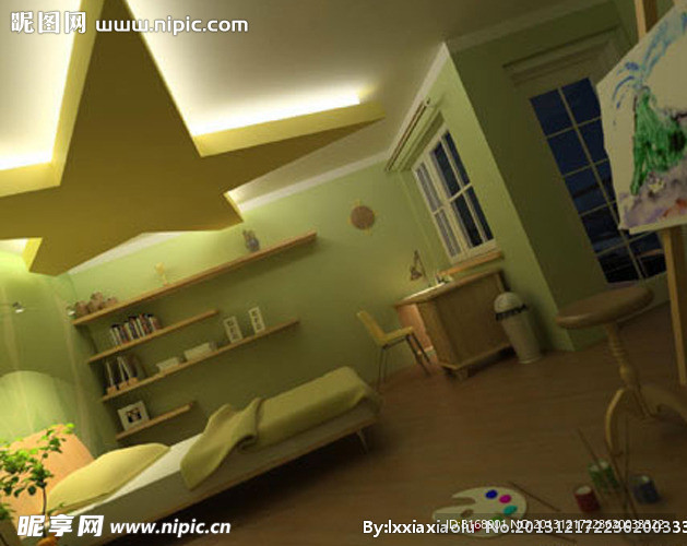 现代儿童卧室3D模型