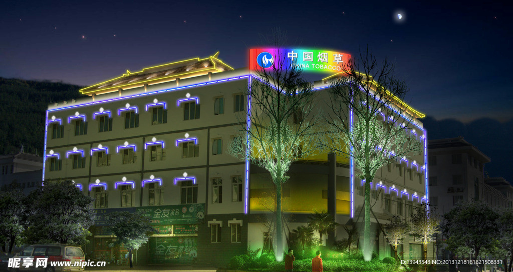 建筑亮化效果图